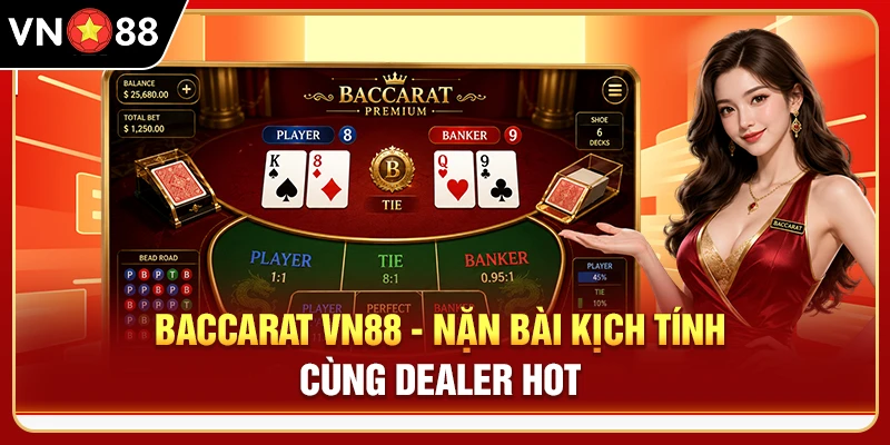 Baccarat VN88 - Nặn Bài Kịch Tính Cùng Dealer HOT