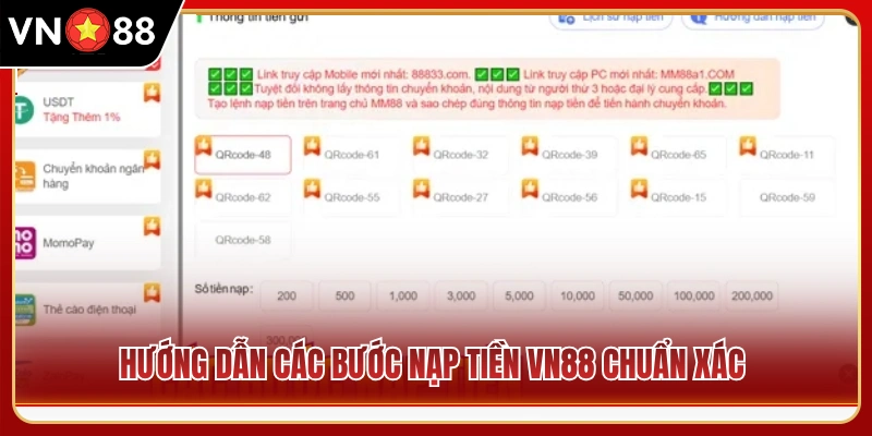 Chi tiết các thao tác nạp tiền VN88 chuẩn